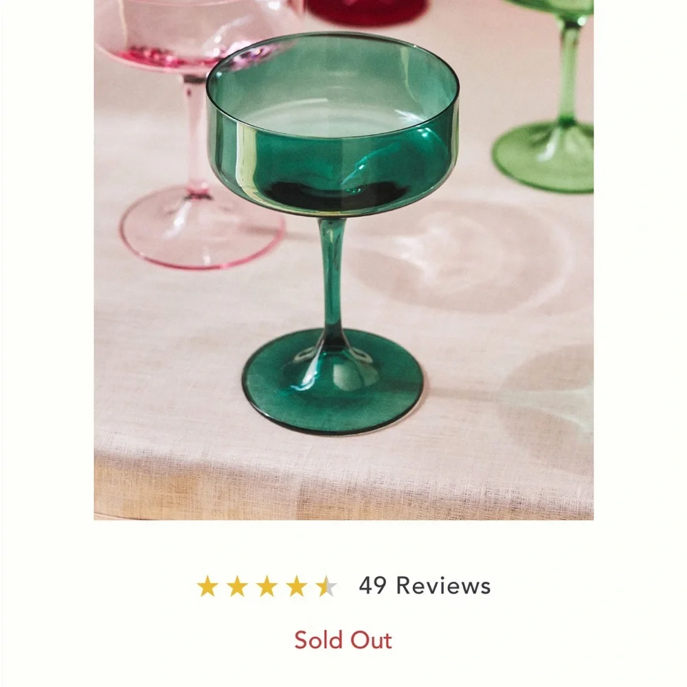 Red Morgan flutes Glasses set of 4 Rare⭐️